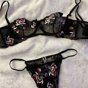 Fashion Nova Embroidered Lingerie Set